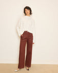 ZIGZAG BRAIDED CASHMERE BLEND SWEATER