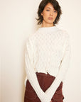 ZIGZAG BRAIDED CASHMERE BLEND SWEATER