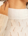 ZIGZAG BRAIDED CASHMERE BLEND SWEATER