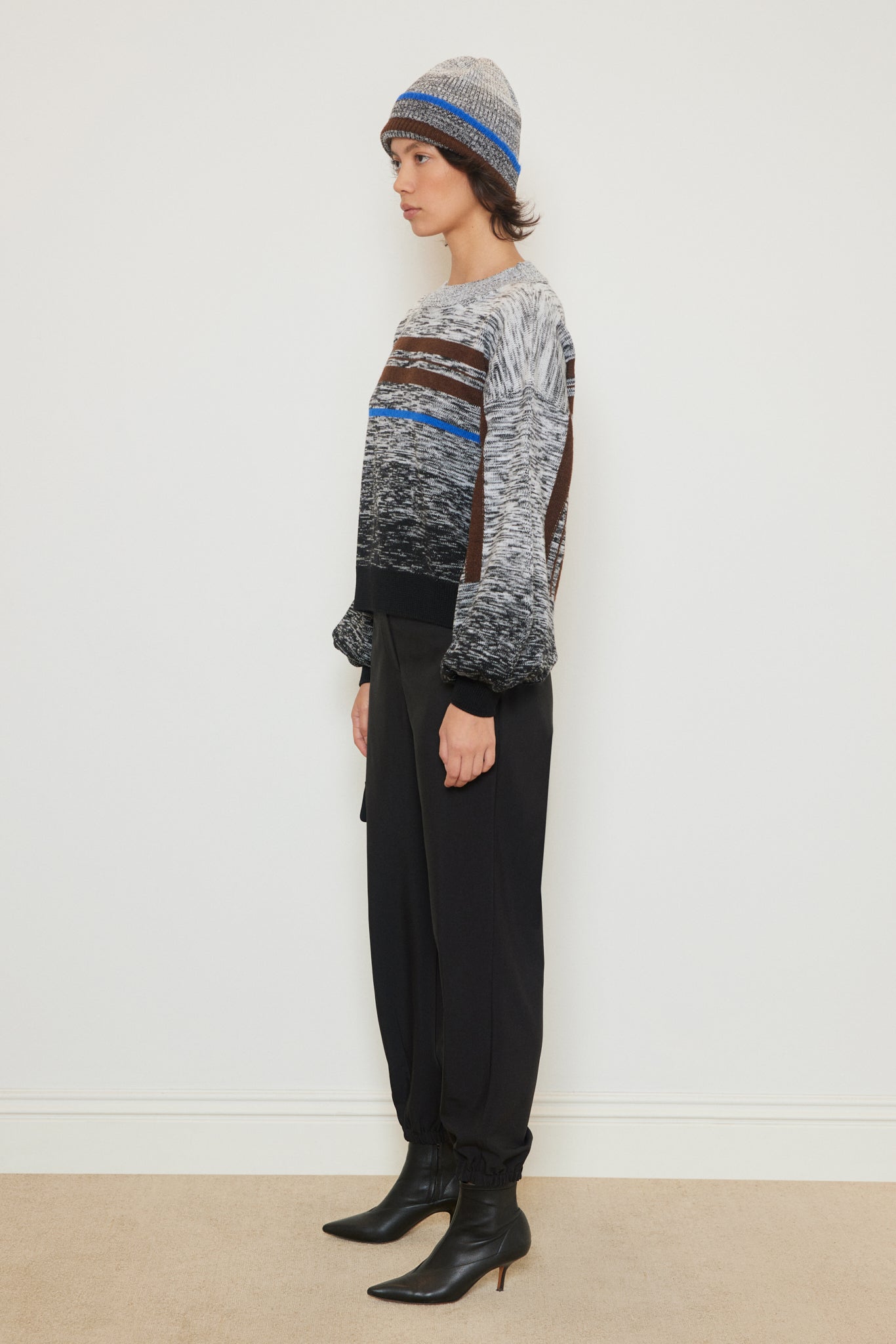MOHAIR STRIPED WOOL SWEATER
