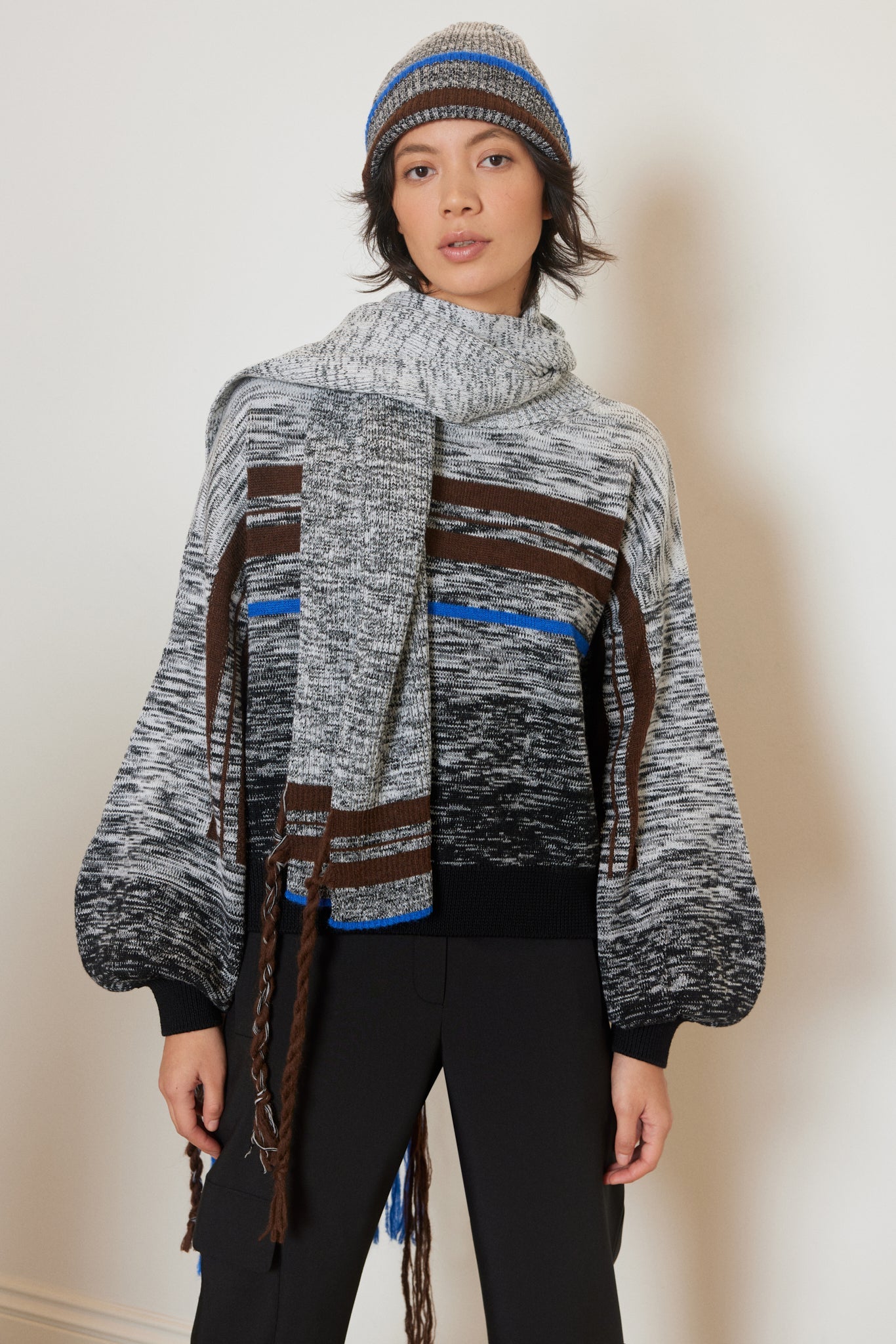 MOHAIR STRIPED WOOL SWEATER