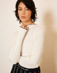 RIBBED KNIT WITH SLIT SLEEVES