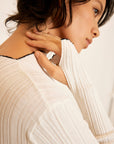 RIBBED KNIT WITH SLIT SLEEVES