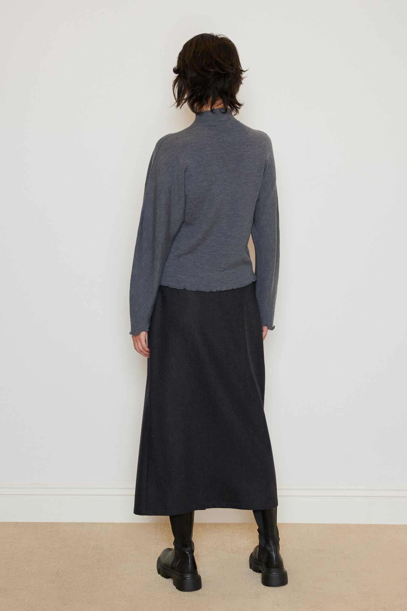 BATWING KNIT WITH DRAPED NECK DETAIL