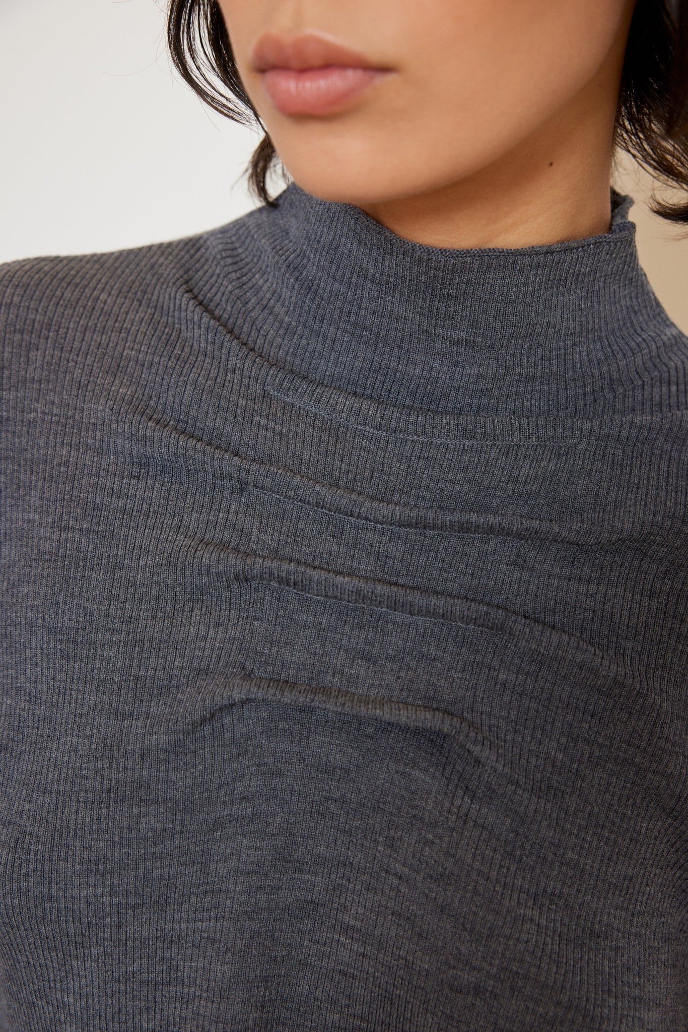 BATWING KNIT WITH DRAPED NECK DETAIL
