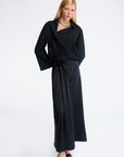 MIDI SKIRT WITH QUILTED ROSE EMBELLISHMENT