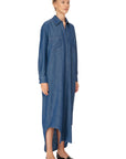 SHIRTDRESS WITH ADJUSTABLE BACK DECOLLETAGE