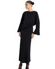 ASMA OPEN-BACK BLACK BLOUSE