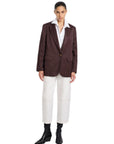 WRINKLED LOOKING BROWN SHINY JACKET