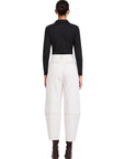 WHITE DENIM CONIC PANTS