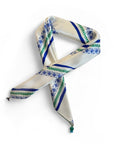 BLUE / GREEN STRIPED SATIN BANDANA