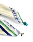 BLUE / GREEN STRIPED SATIN BANDANA