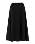 BLACK SKIRT WITH PLEATS AND ELASTICATED WAISTBAND