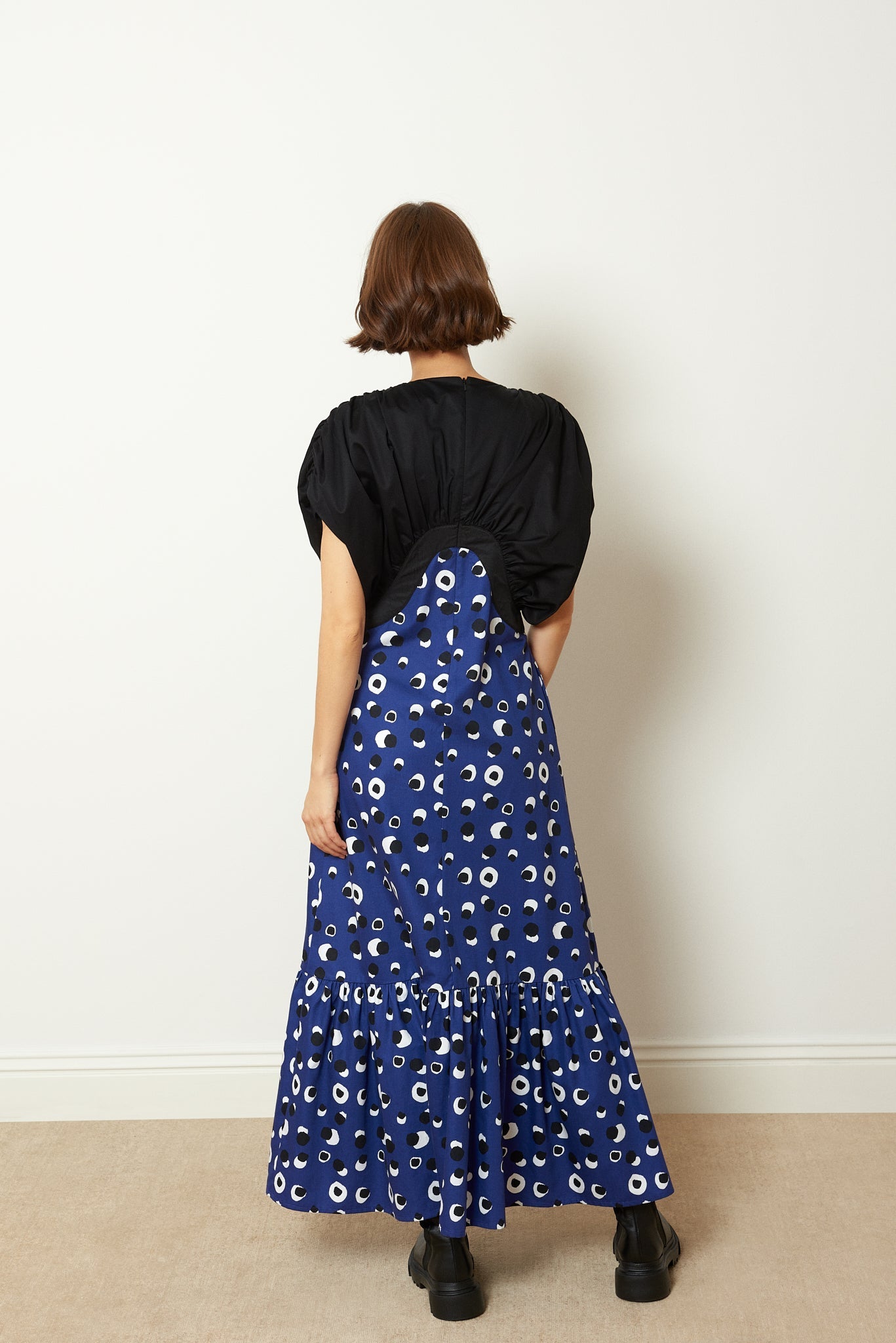 WAVE PANELED COLOR BLOCK DRESS
