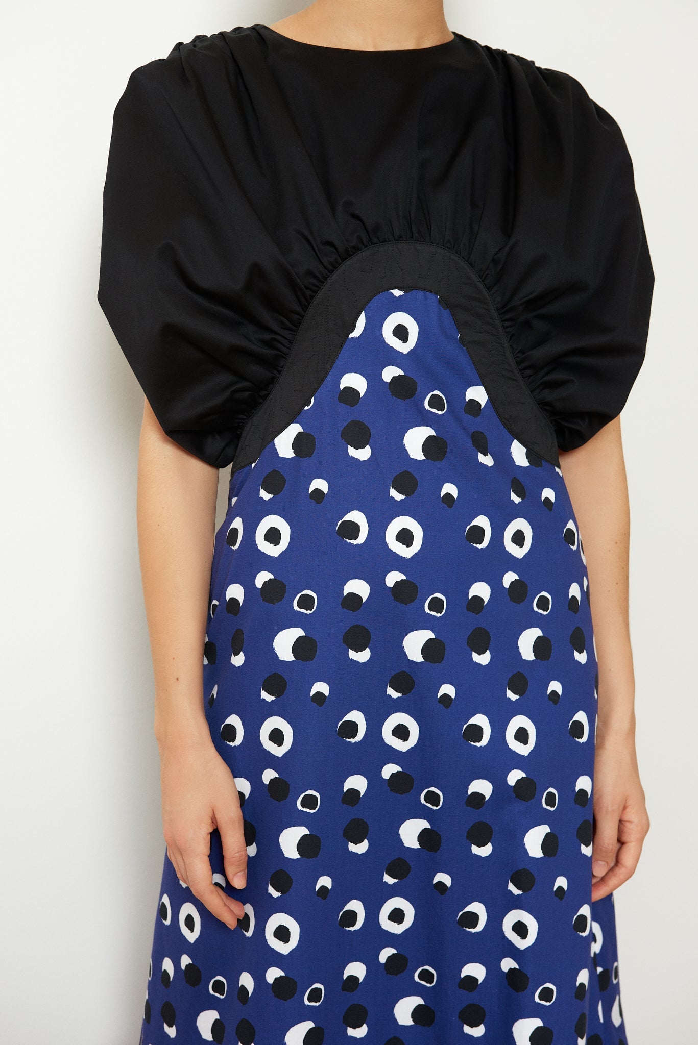 WAVE PANELED COLOR BLOCK DRESS