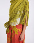 OLIVE FRINGED SHAWL