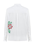 EMBROIDERY DETAILED CLASSIC WHITE SAKURA SHIRT