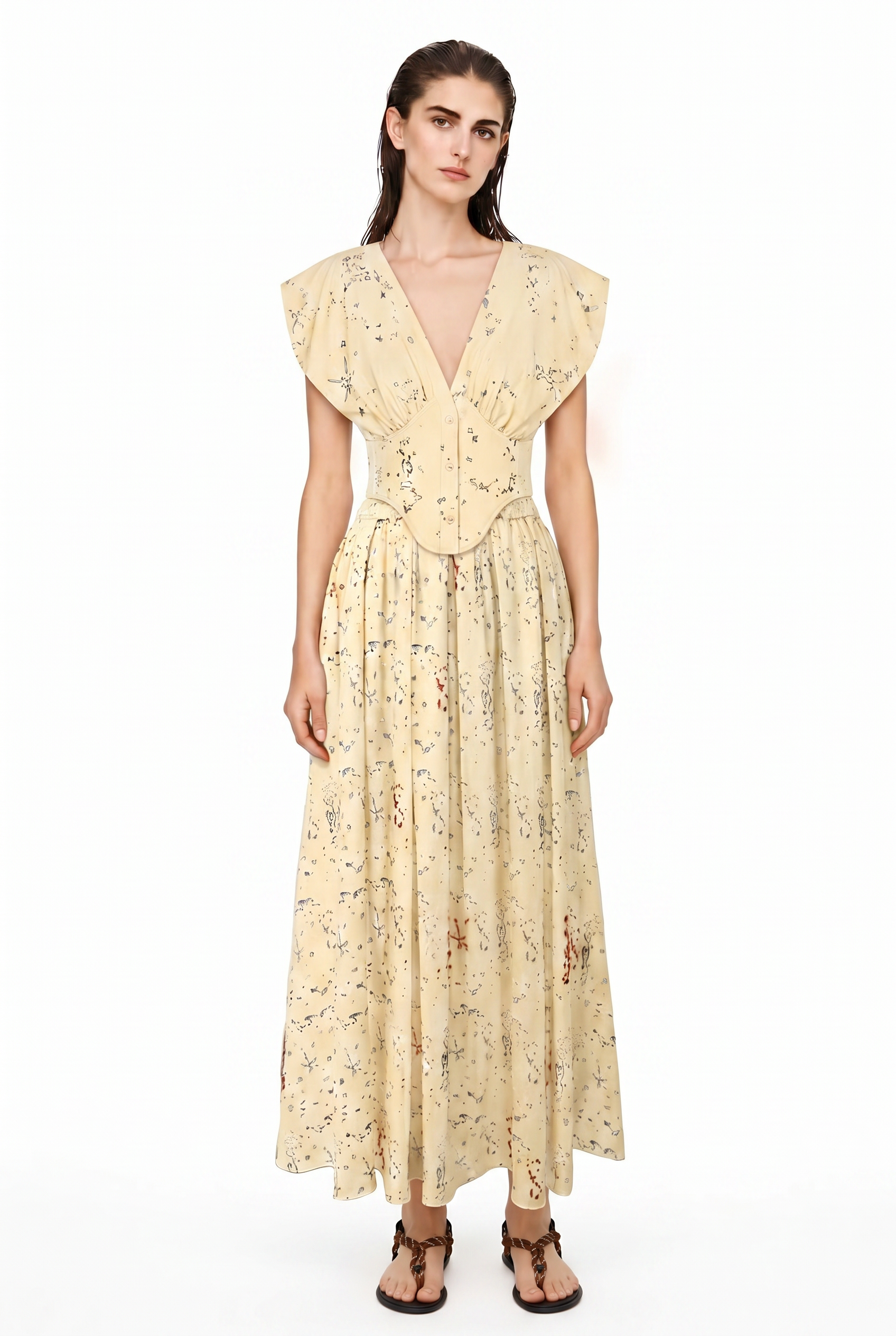 PAISLEY PATTERN YELLOW SKIRT