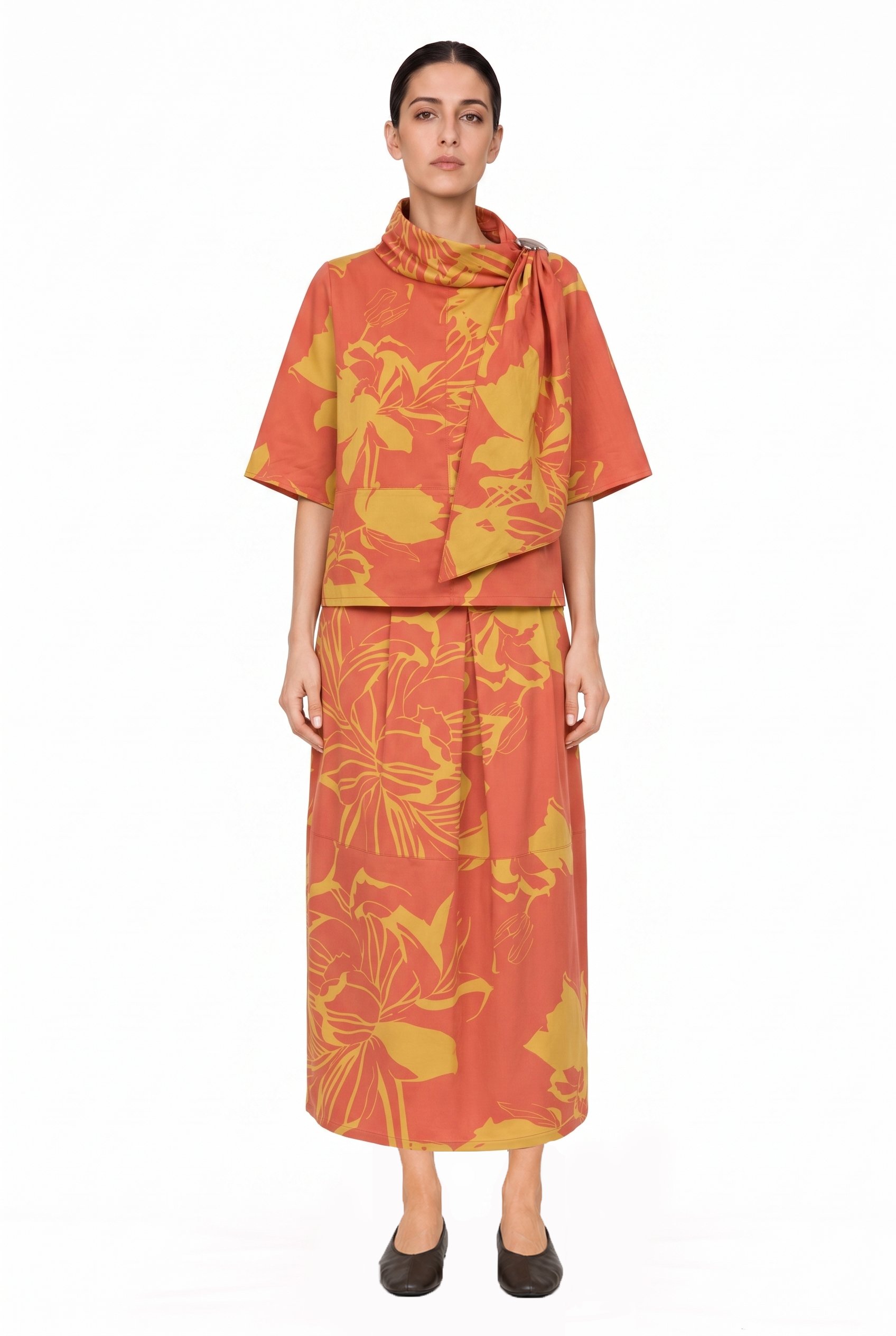 CONIC SKIRT WITH FLORAL PATTERN