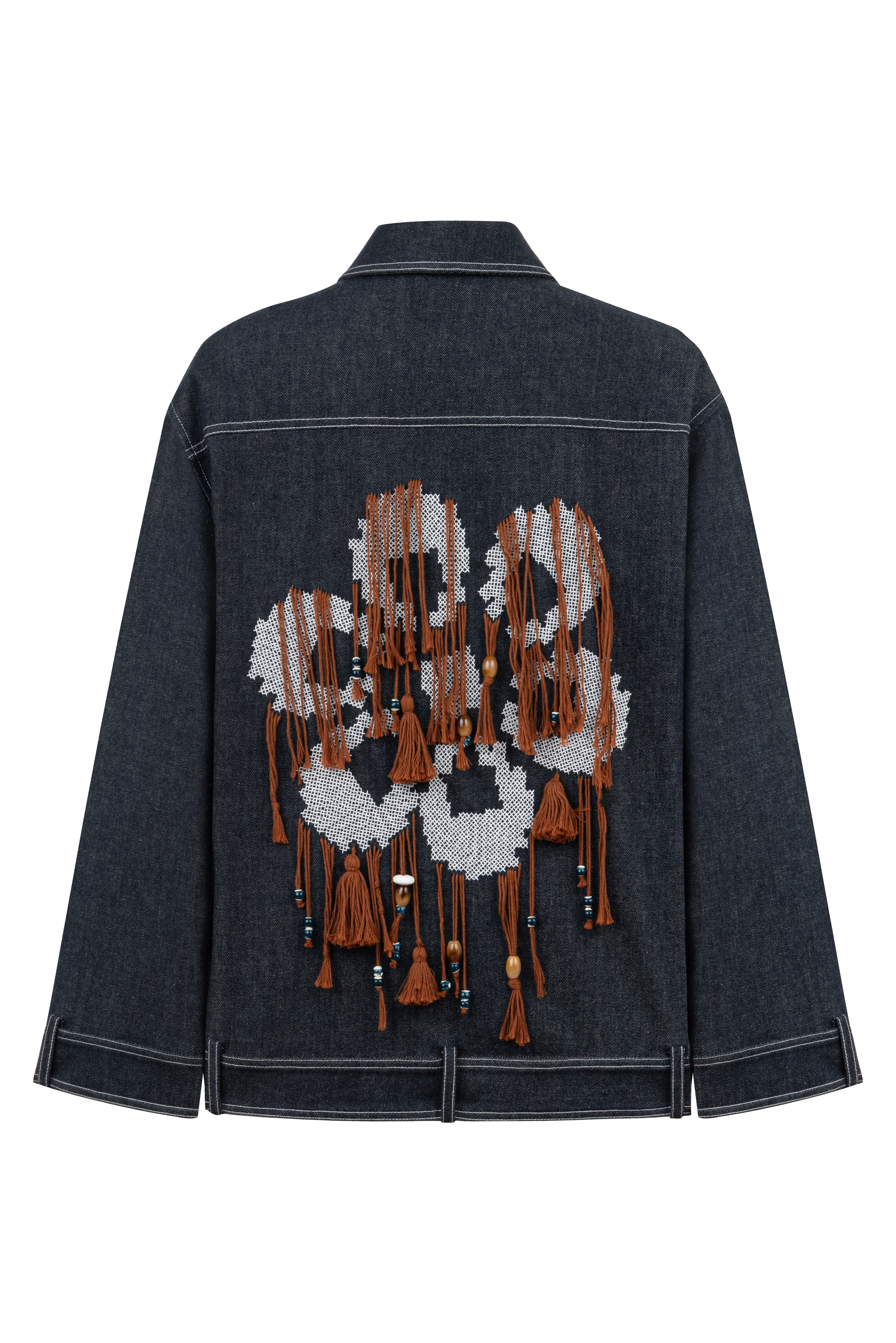 DENIM JACKET WITH FLOWER EMBROIDERY