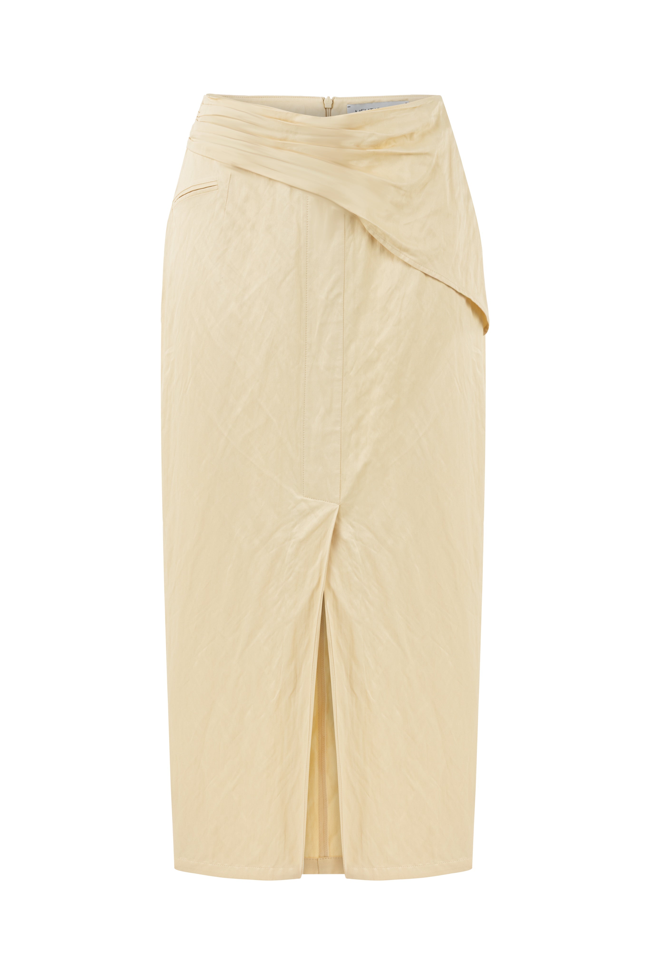 SCARF DETAILED BUTTER YELLOW SKIRT