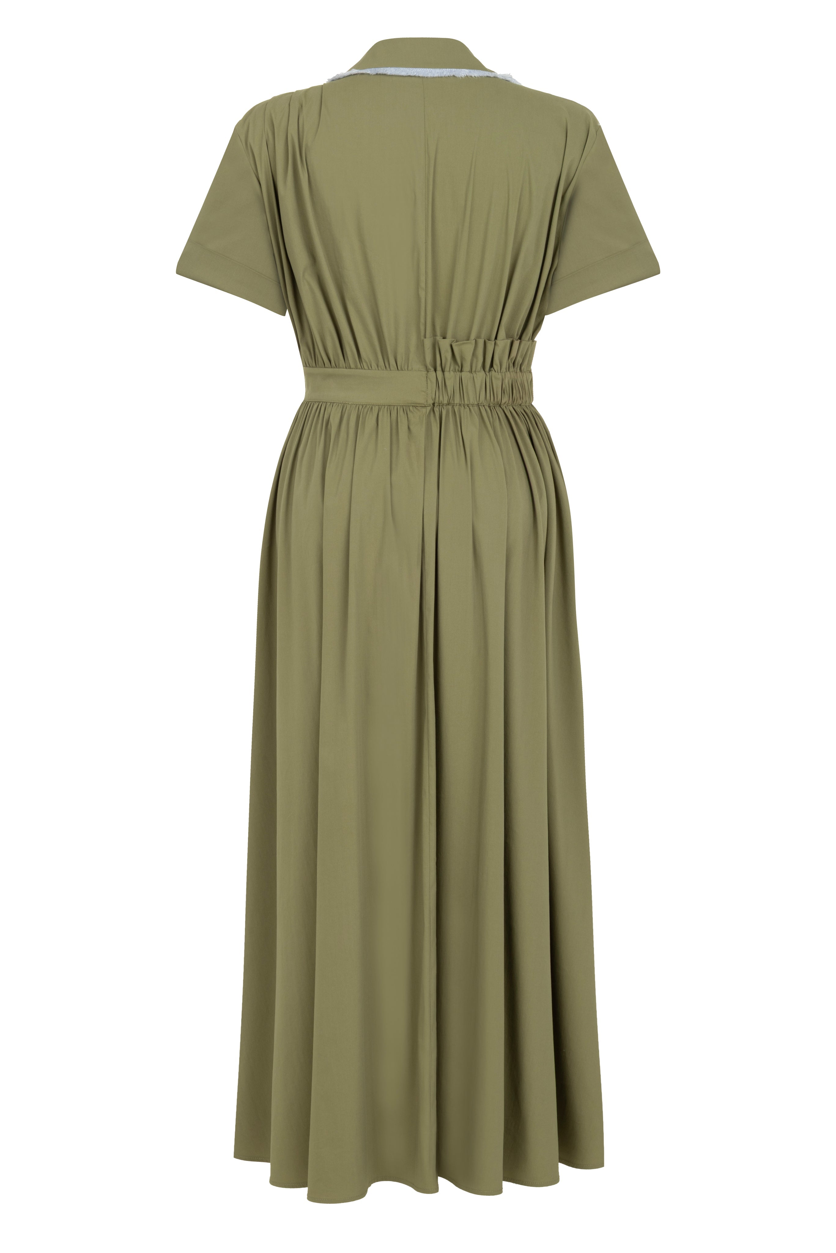 KHAKI POPLIN SHIRT DRESS