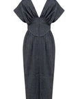 BALLOON-LIKE DRESS WITH FITTED WAIST