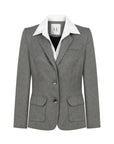 GREY JACKET WITH WHITE COLLAR
