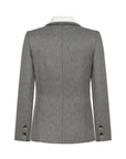 GREY JACKET WITH WHITE COLLAR