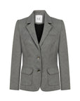 GREY JACKET WITH WHITE COLLAR