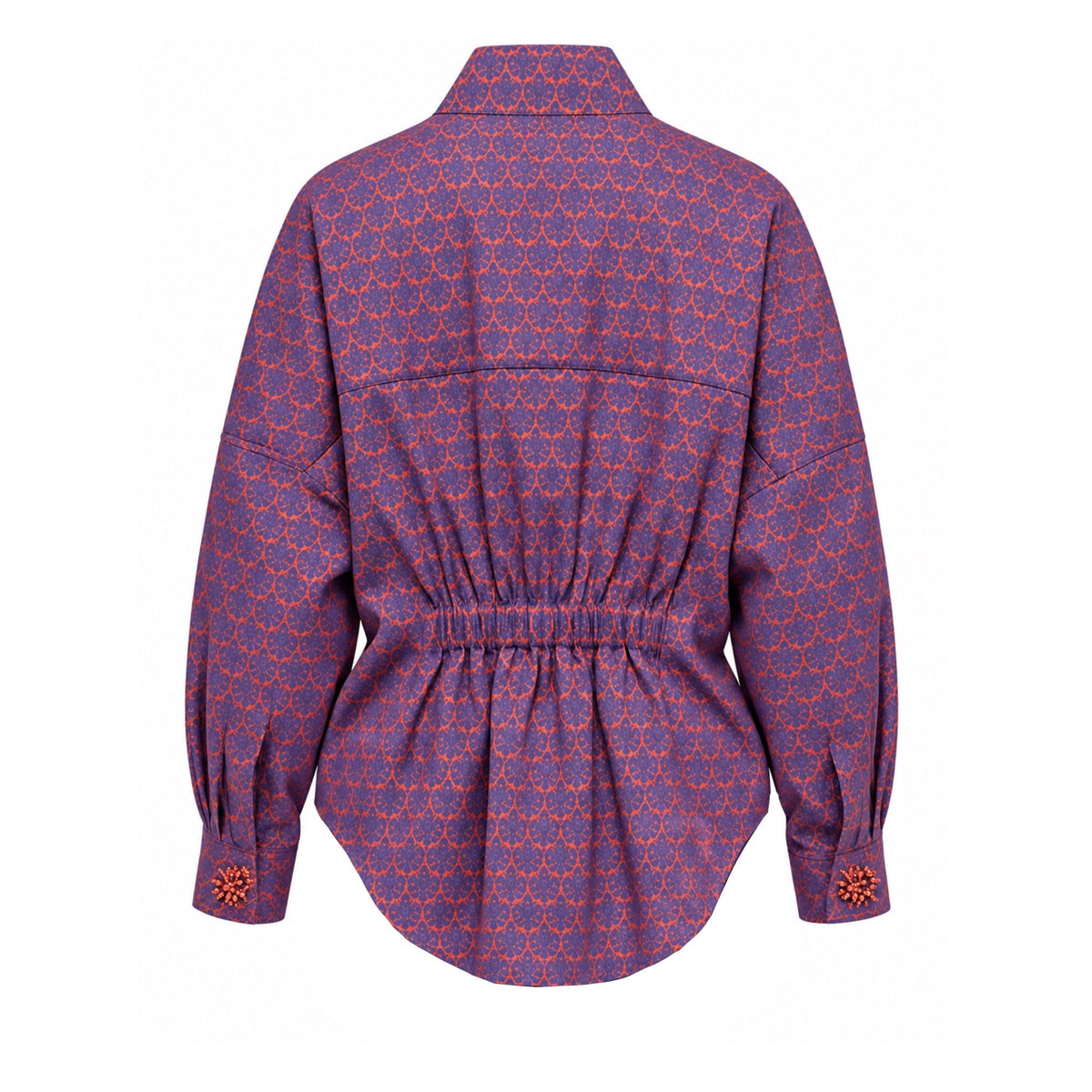 ORANGE AND BLUE  BROCADE JACKET