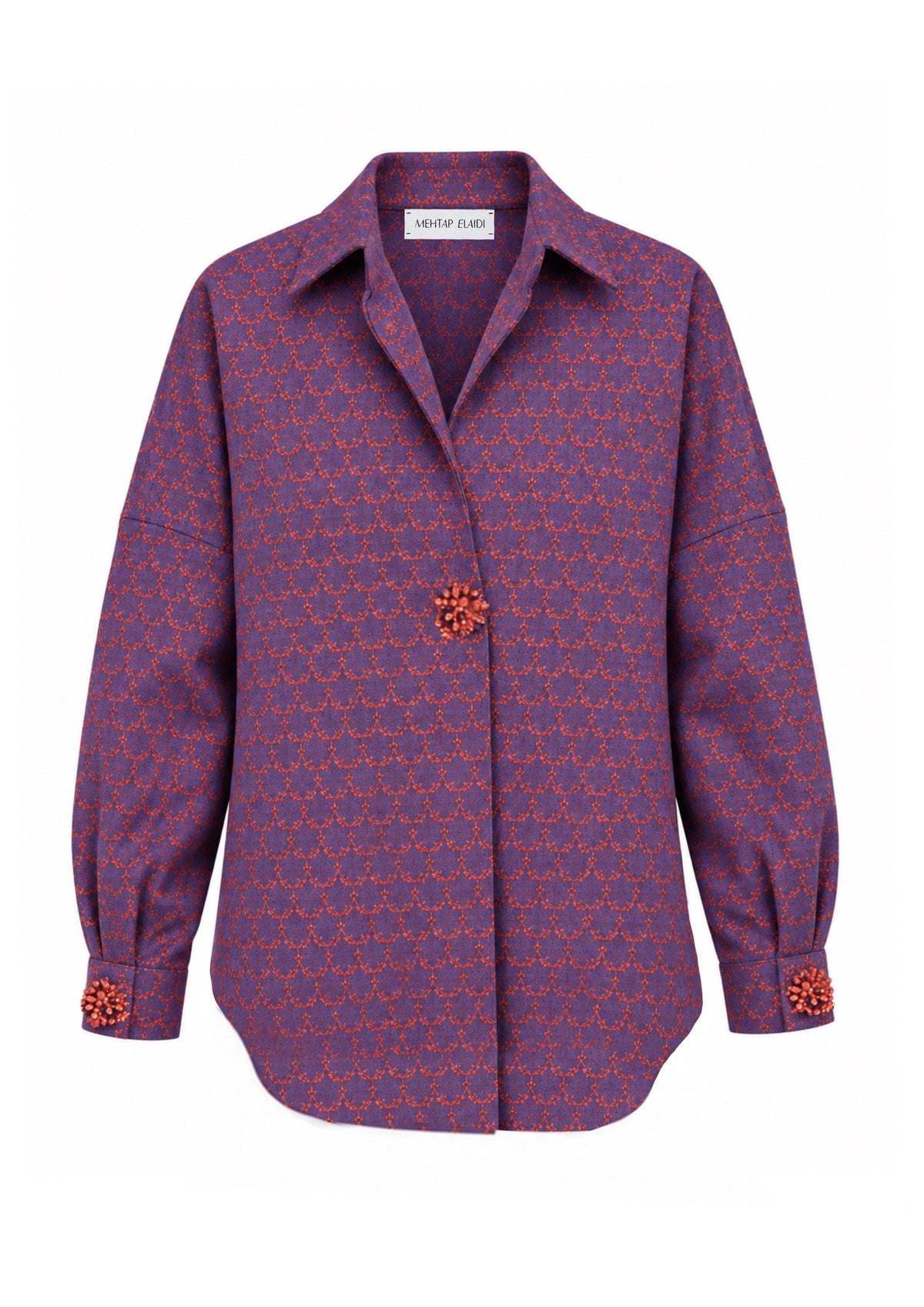 ORANGE AND BLUE  BROCADE JACKET