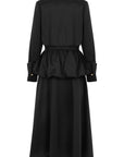 BLACK DRESS WITH BALLOON PEPLUM DETAIL