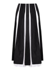 PLEATED SKIRT WITH CONTRAST FABRICS