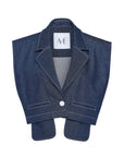 DENIM VEST WITH JUTTING POCKETS