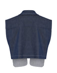 DENIM VEST WITH JUTTING POCKETS