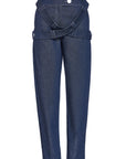 DENIM PANTS WITH CROSS BELT DETAIL