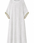 WHITE EMBROIDERED CAFTAN
