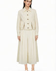 BUTTER YELLOW PLEATED SKIRT