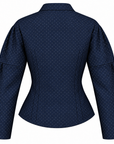 LIVIA NAVY BLUE SHIRT WITH WHITE POLKA DOTS