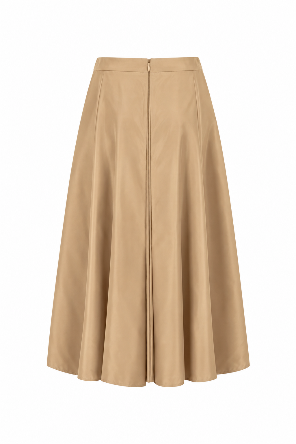 CAMEL TAFFETA SKIRT