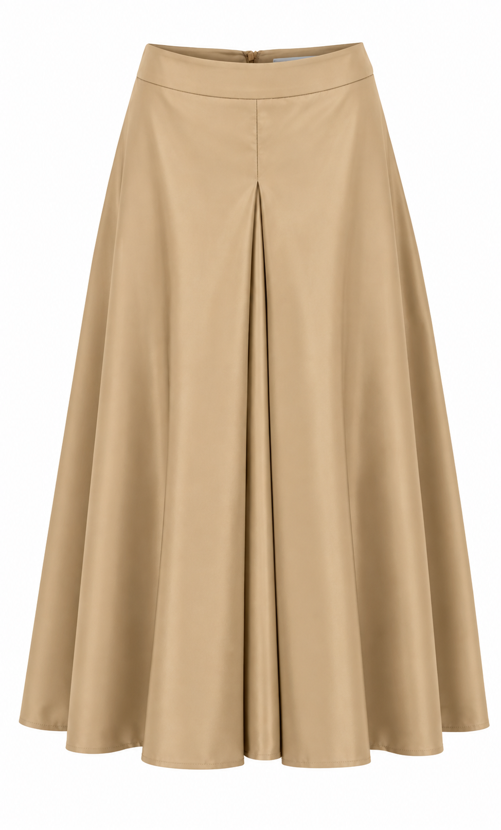 CAMEL TAFFETA SKIRT