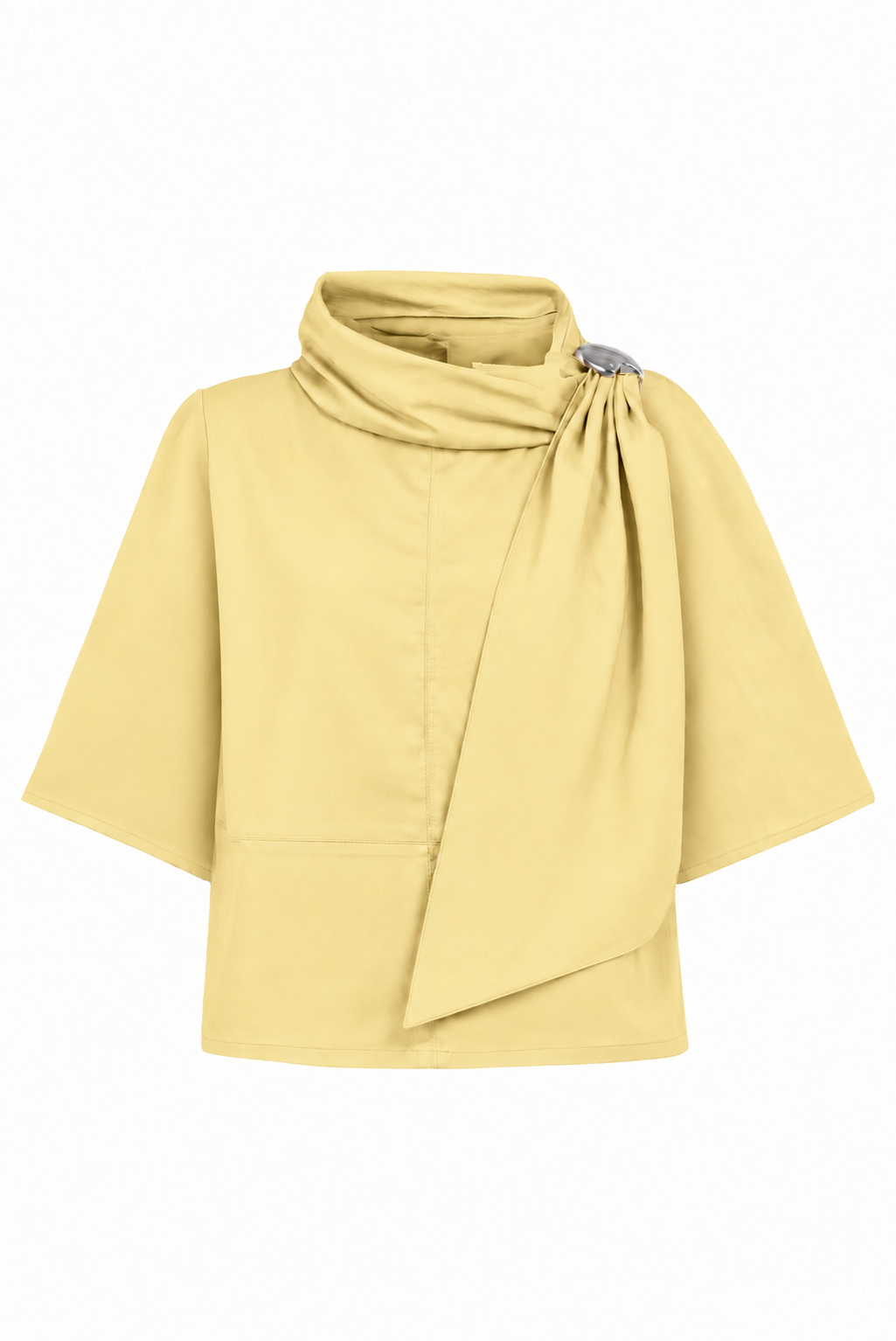 LILYUM BUTTER YELLOW SCARF NECK BLOUSE