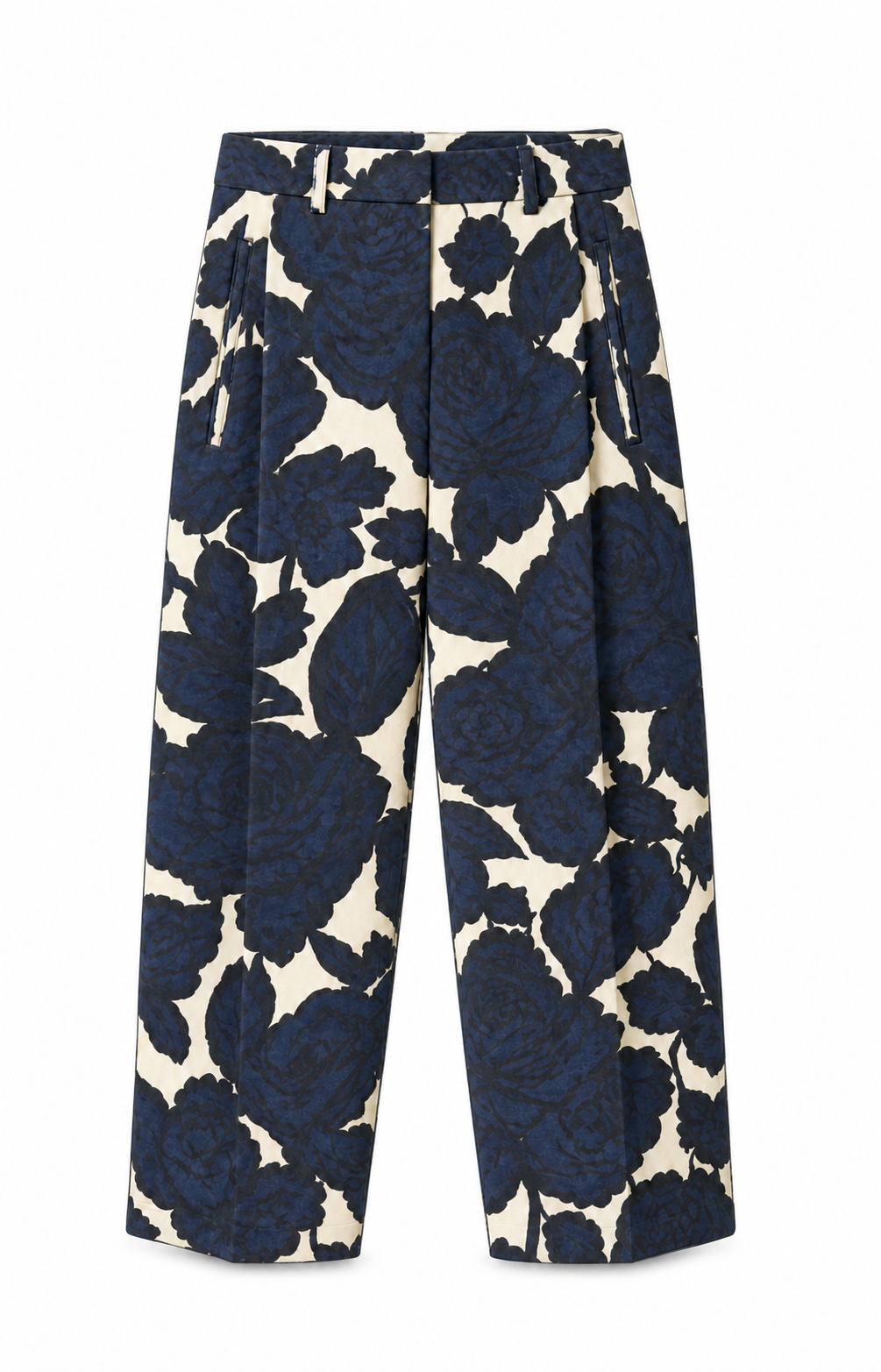 NAVY FLOWER PRINT PANTS