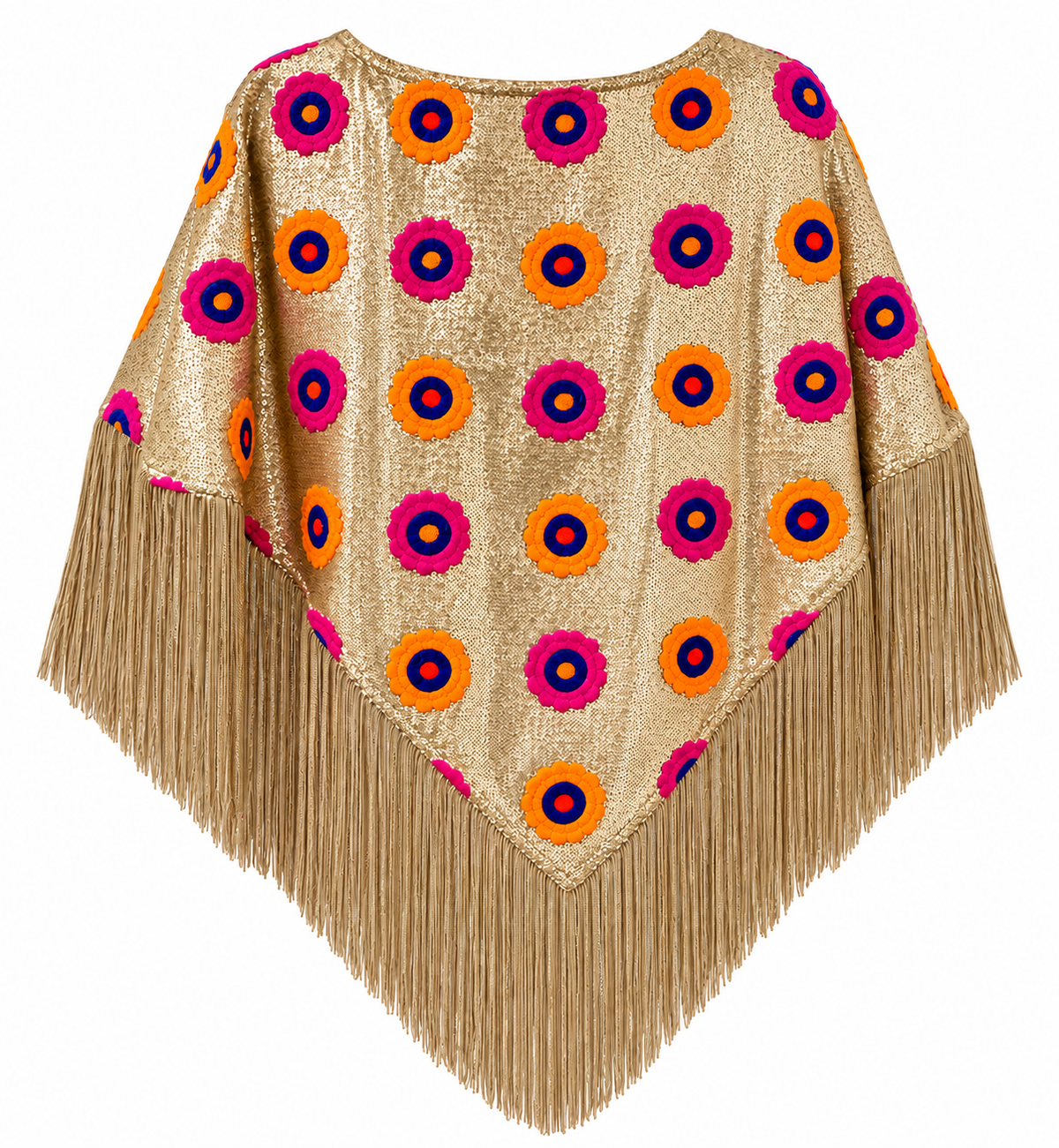 SOLEIL FLORAL EMBROIDERED SEQUIN CAPE