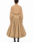 CAMEL TAFFETA BALLOON SKIRT