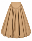 CAMEL TAFFETA BALLOON SKIRT