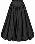BLACK TAFFETA BALLOON SKIRT