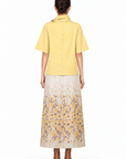 LILYUM BUTTER YELLOW SCARF NECK BLOUSE