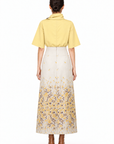 LILYUM BUTTER YELLOW SCARF NECK BLOUSE